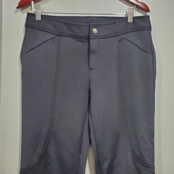 Athleta Snow Cruiser Pants Soft Shell Fleece Lined Black Snowboad Sz 10 FLAW - Picture 4 of 16